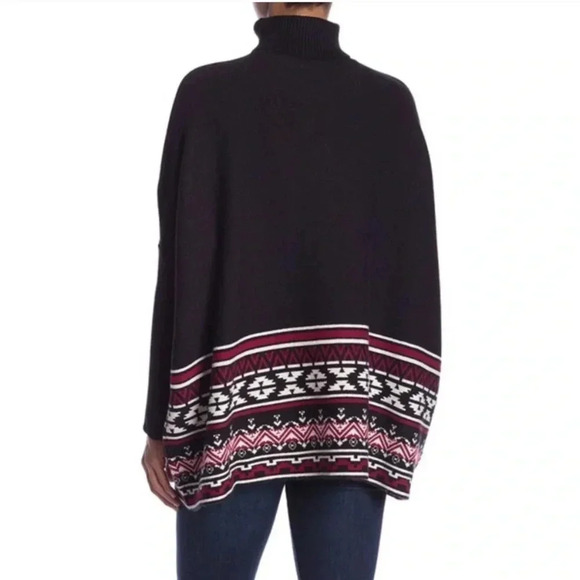 Joseph A Black Aztec Pattern Sweater Women’s XS - Picture 2 of 9